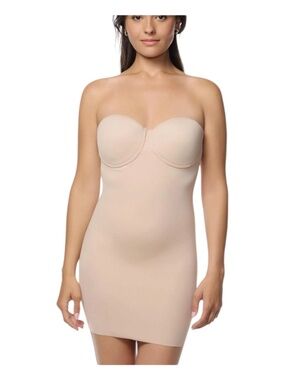 Miraclesuit Firm Control Strapless Bra Slip Size 36C Underwire bust support Nude